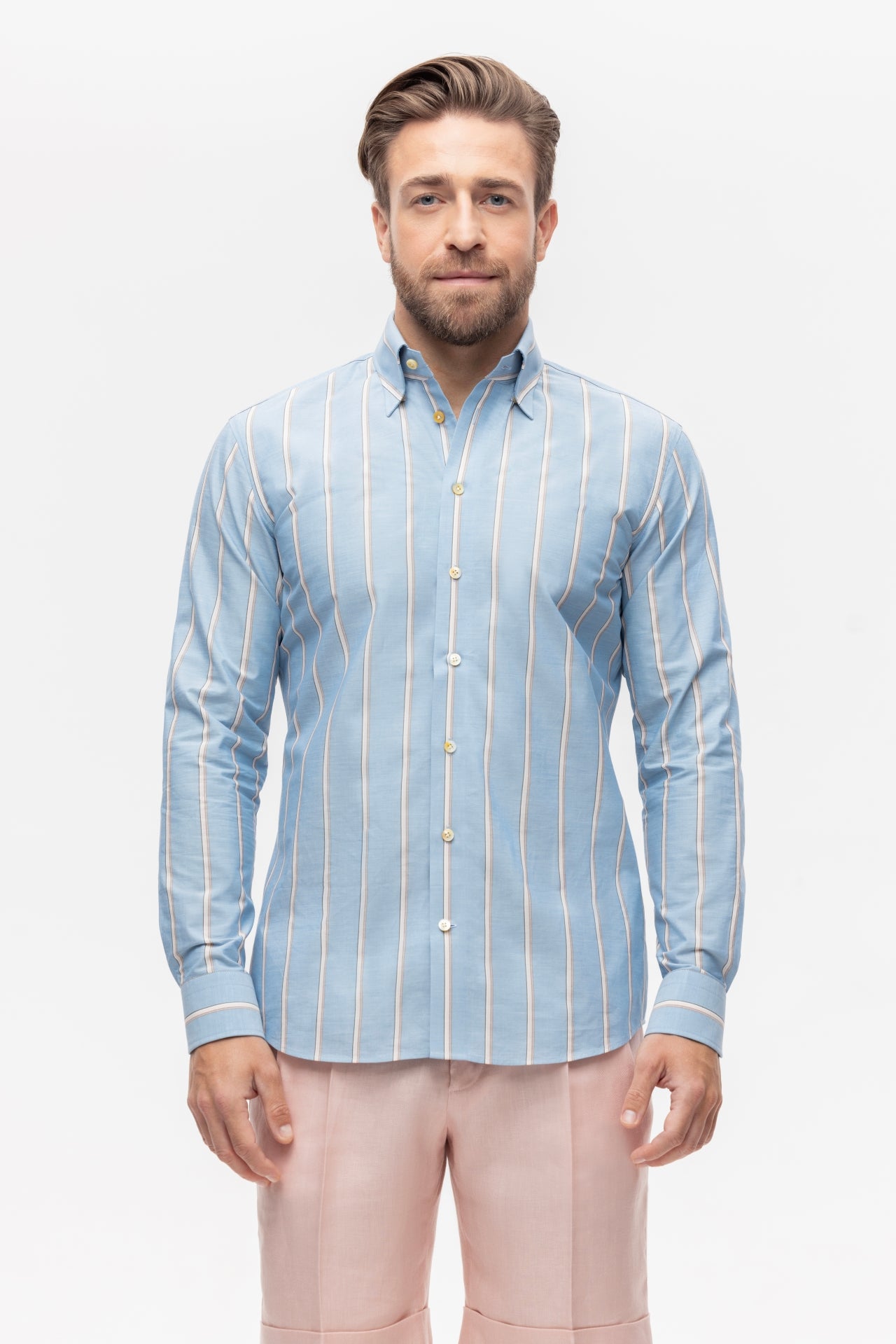 Blue retro-striped shirt