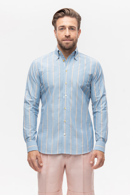 Blue retro-striped shirt