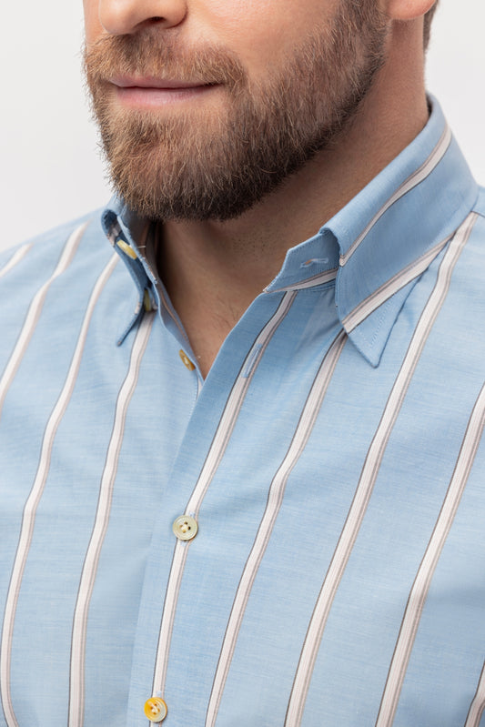 Blue retro-striped shirt