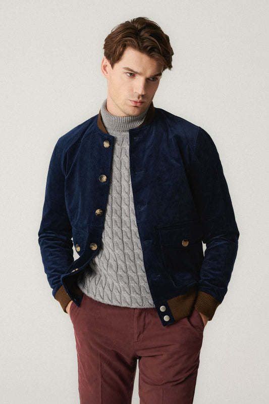 Blouson aviateur en velours côtelé