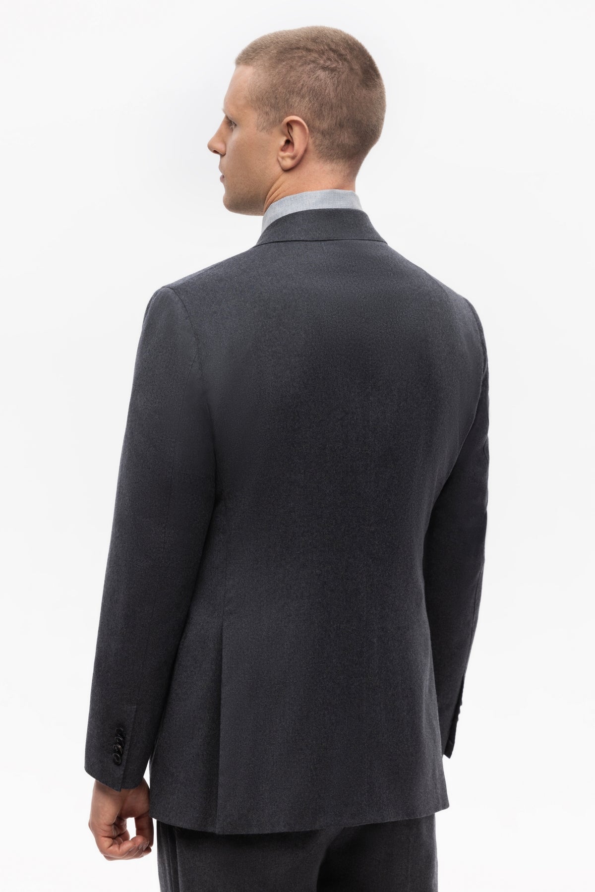 Dark grey double-breasted Reda flannel jacket