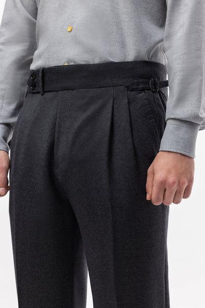 Dark grey Reda flannel trousers