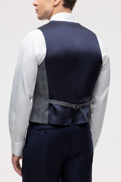 Dark gray PoW check vest