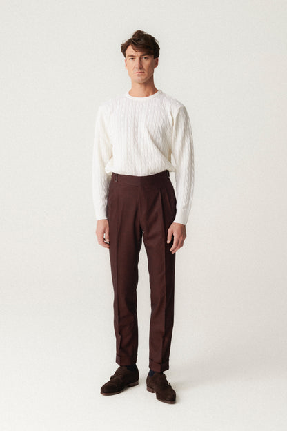 Pantalon en flanelle cramoisie