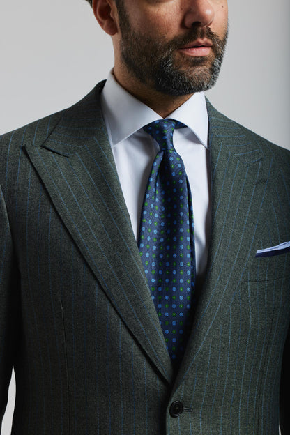 London Shrunk Gray and Green Pinstripe Suit