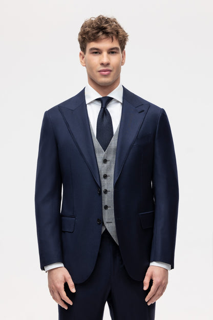 Szara kamizelka w kratę windowpane