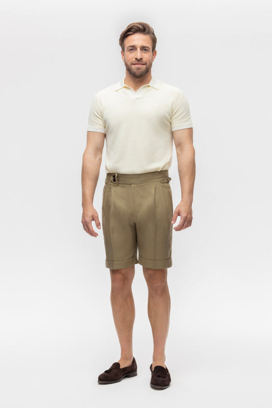 Khaki lniane szorty