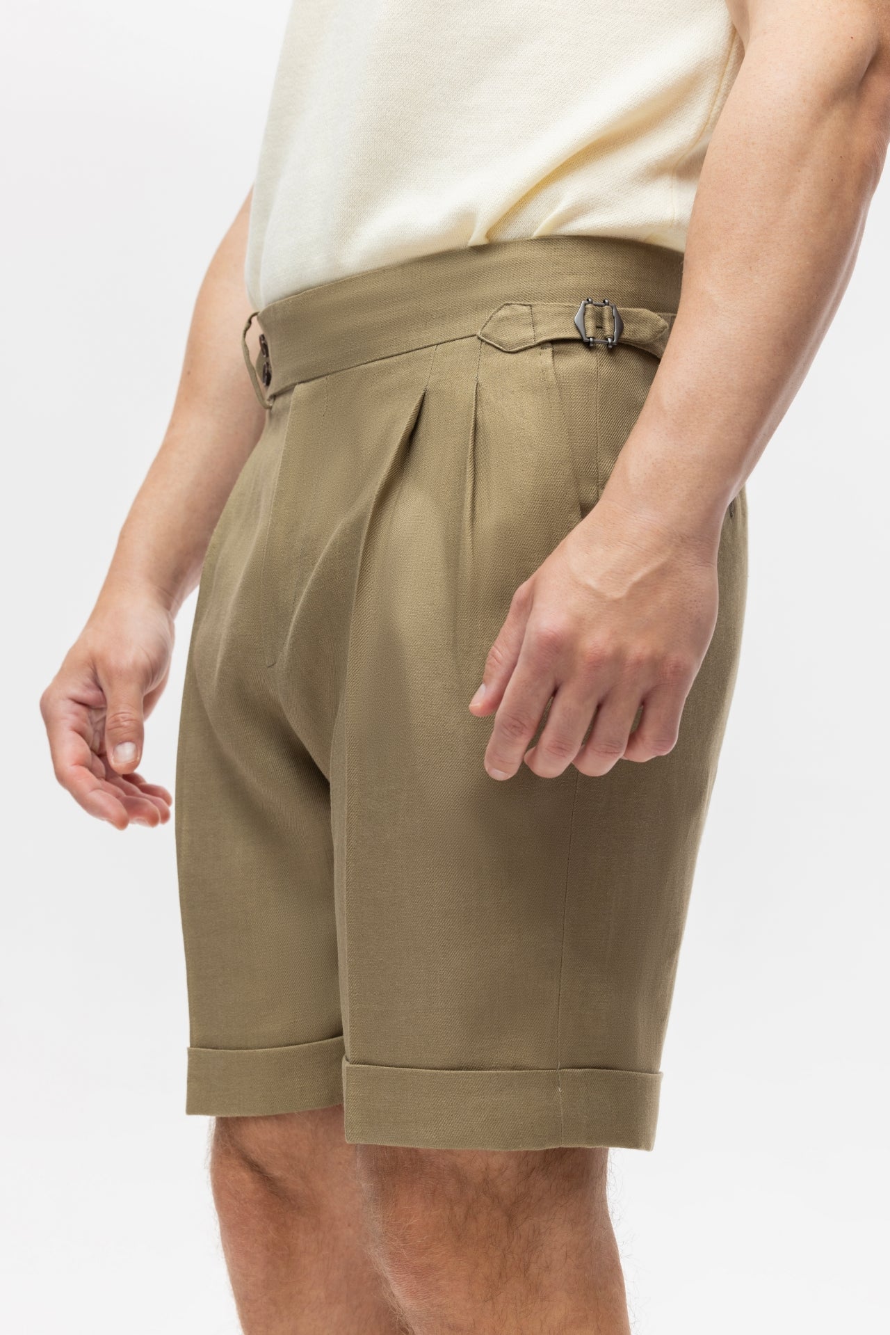 Khaki lniane szorty