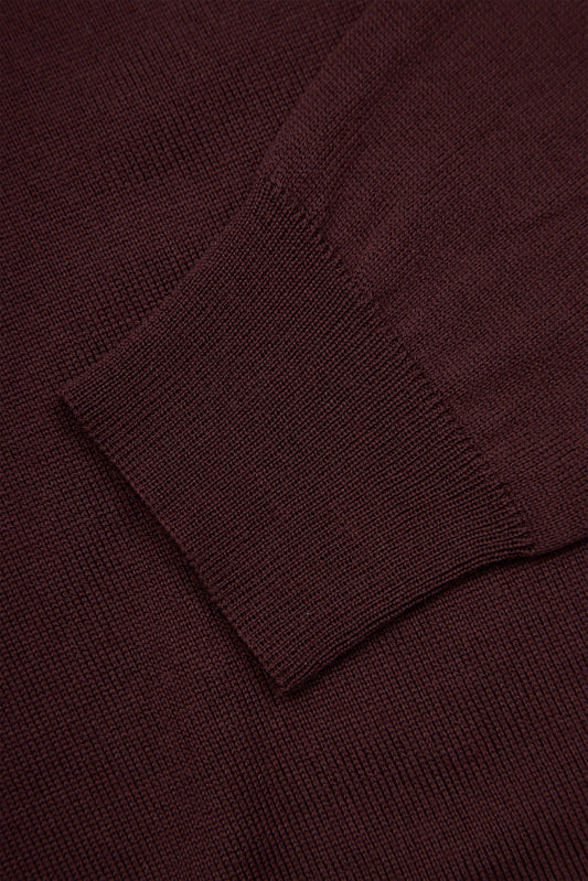 Col roulé en maille unie bordeaux 