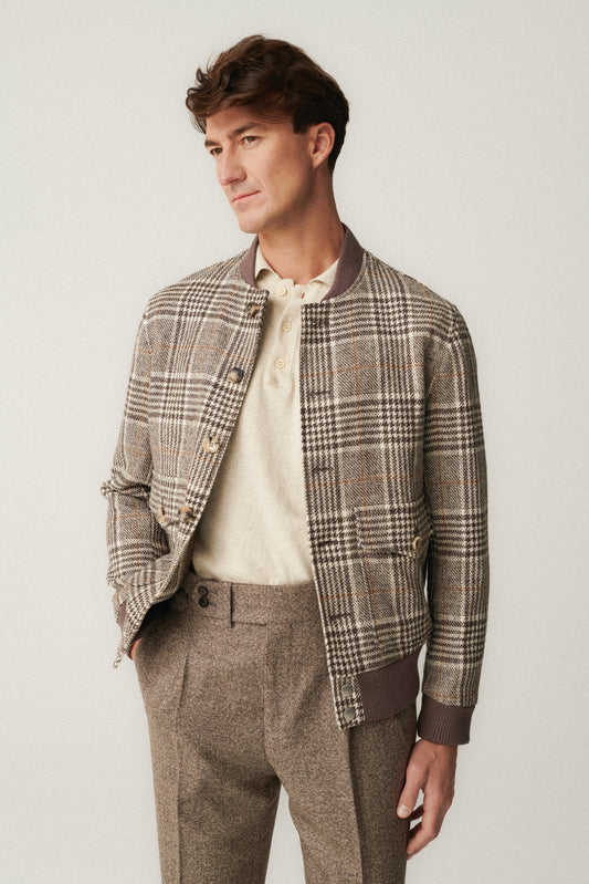 Blouson aviateur en laine non teinte