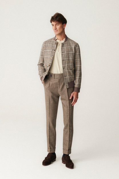 Blouson aviateur en laine non teinte