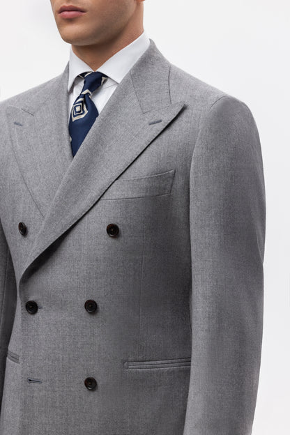Light grey double-breasted Reda flannel jacket