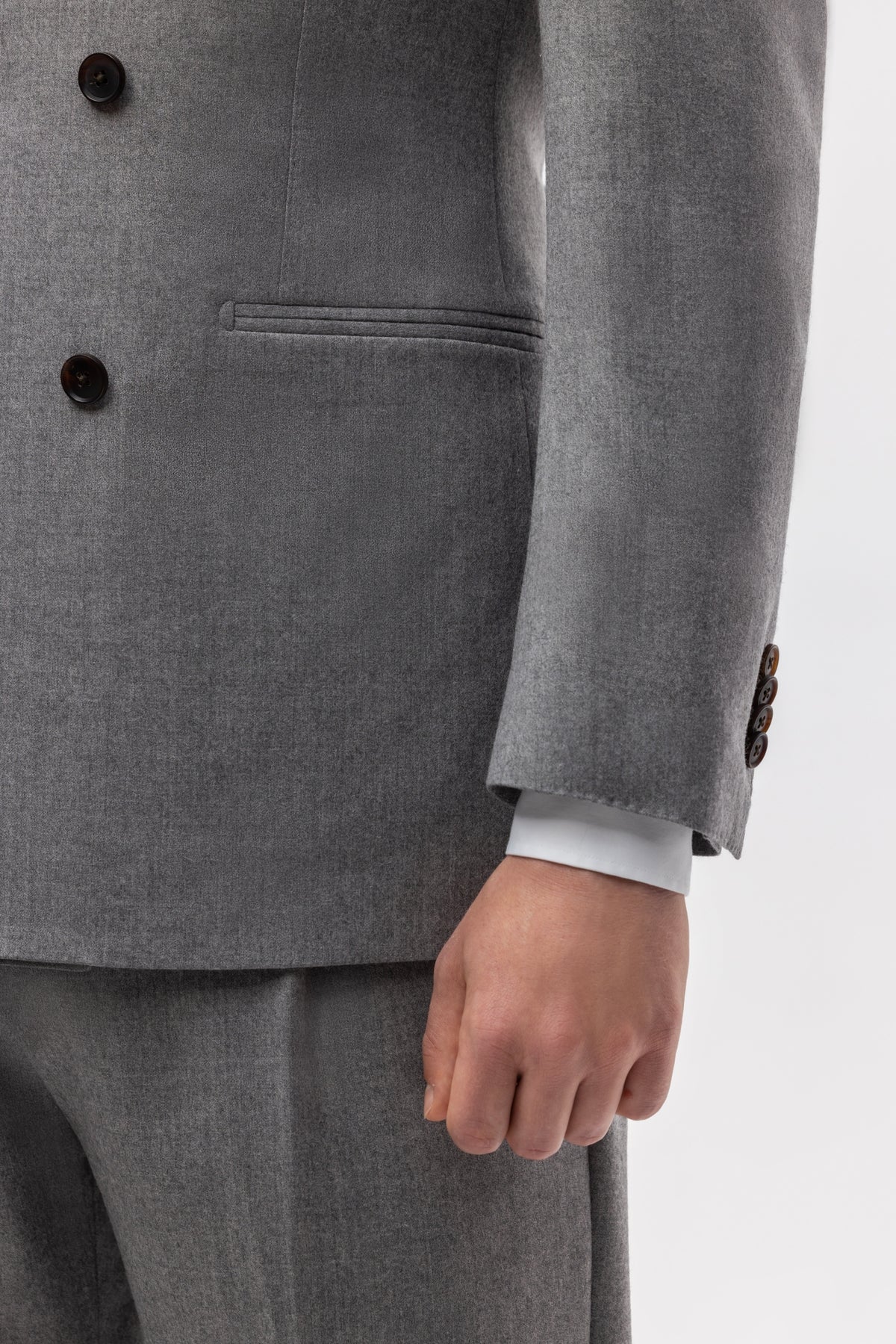 Light grey double-breasted Reda flannel jacket