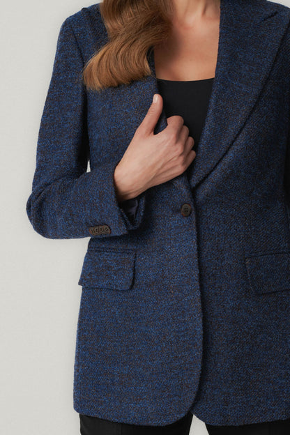 Navy blue and brown jacket made of Cerruti fabric