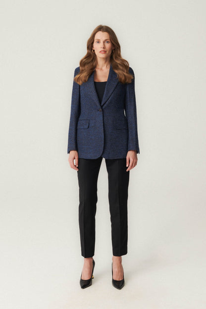 Navy blue and brown jacket made of Cerruti fabric