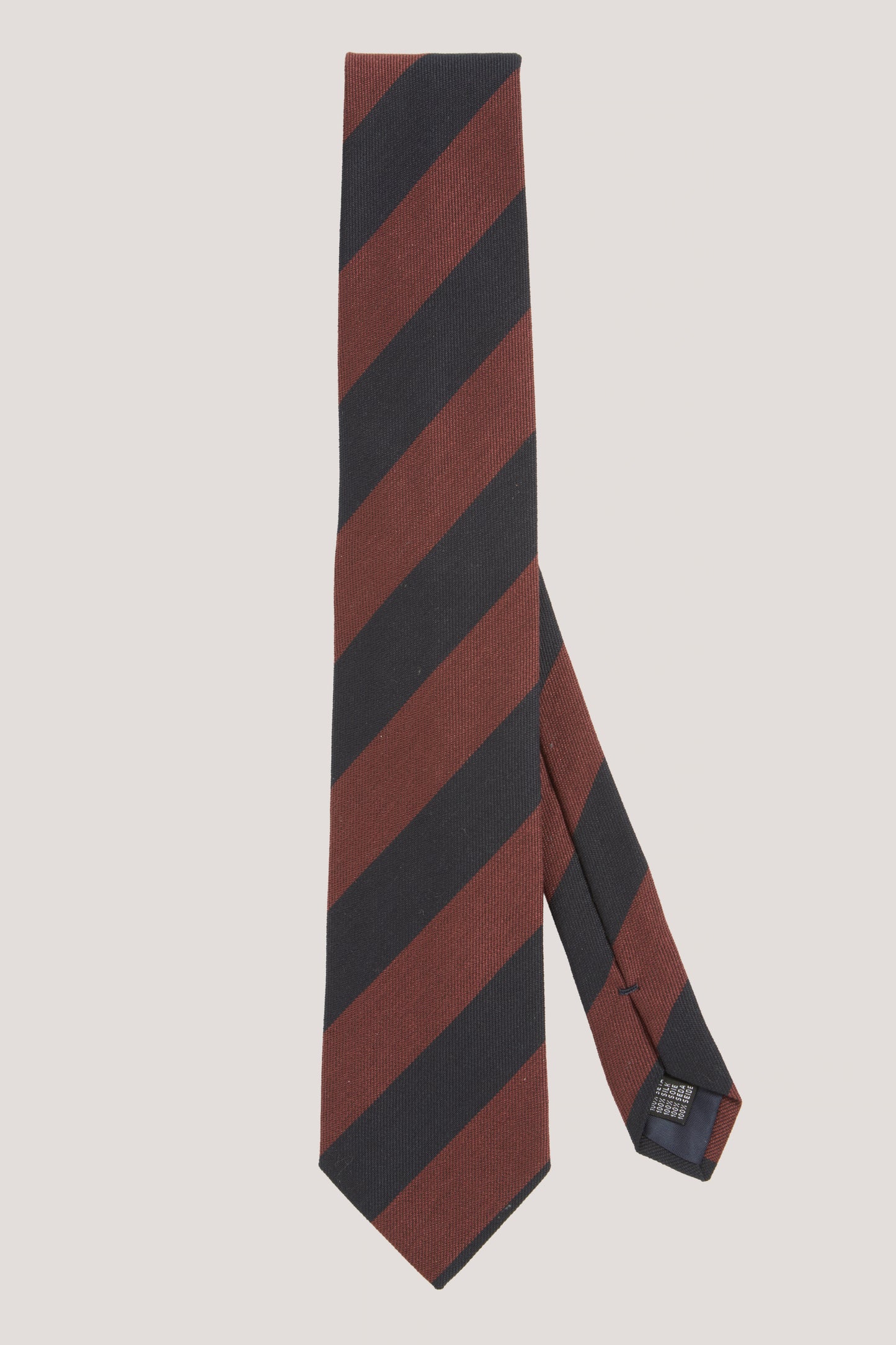 Granatowo-bordowy jedwabny krawat regimental