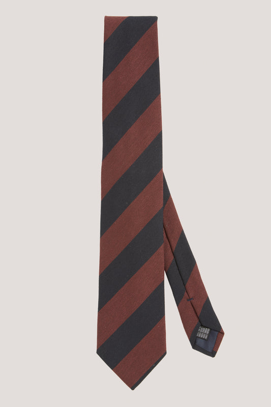 Granatowo-bordowy jedwabny krawat regimental