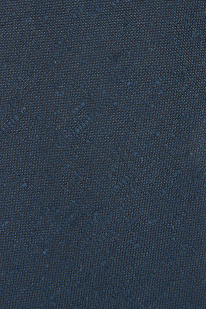 Navy cotton-silk shantung tie