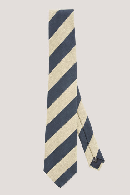 Granatowo-jasnoszary jedwabny krawat regimental