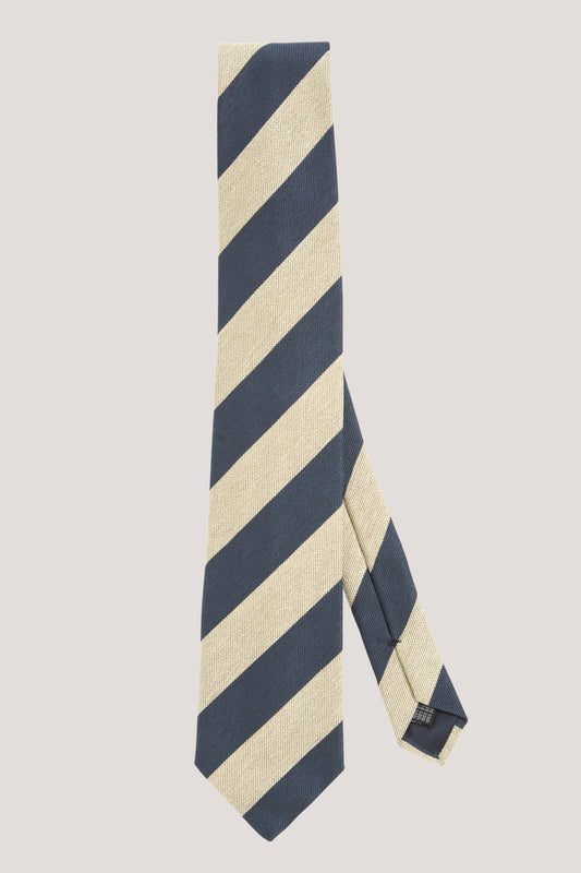 Granatowo-jasnoszary jedwabny krawat regimental