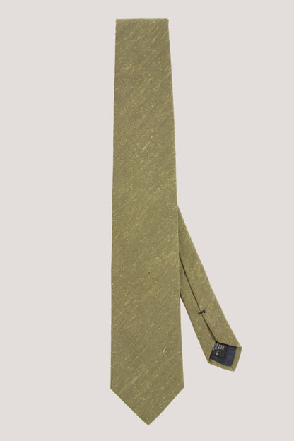 Olive cotton-silk shantung tie