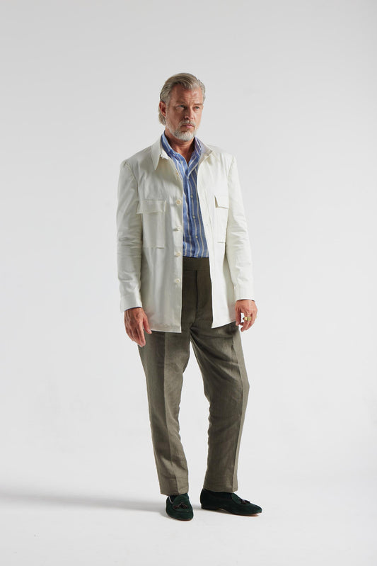 Biały overshirt z bawełny