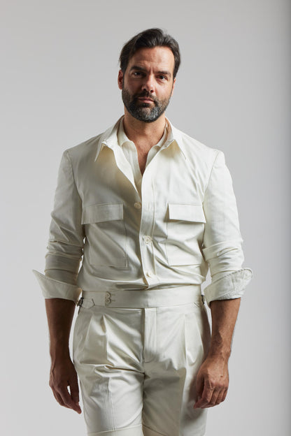 Surchemise en coton blanc