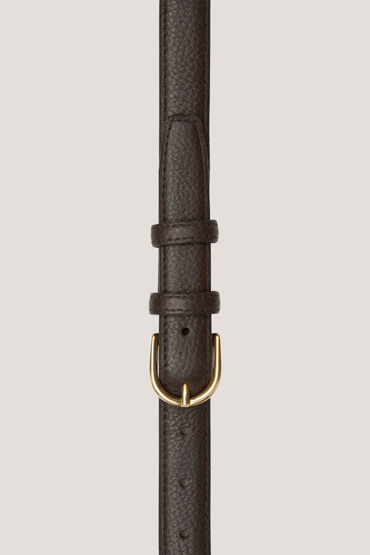 Brown grained leather 'ruler' strap