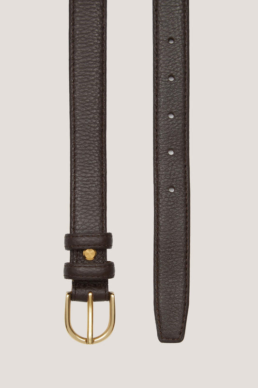 Brown grained leather 'ruler' strap