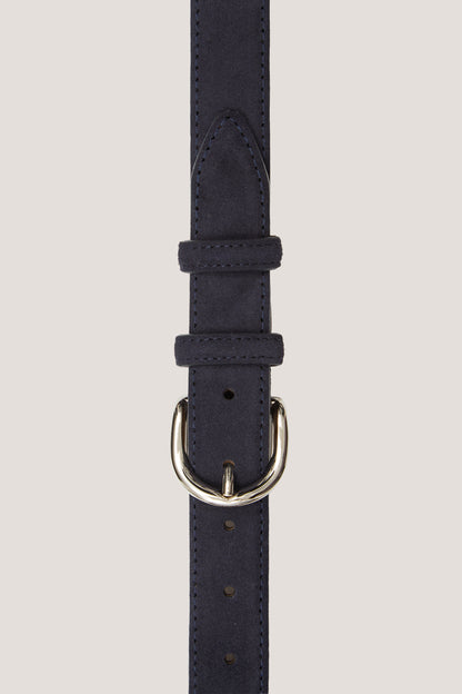 Navy blue suede leather belt