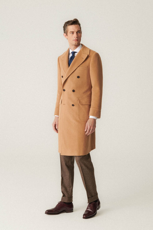 Camel wool polo coat