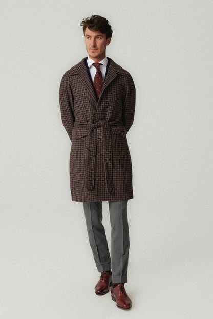 Manteau raglan pied-de-poule