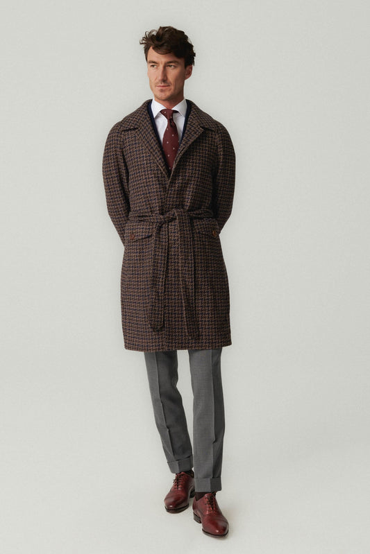 Houndstooth raglan coat