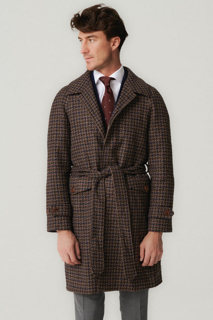 Manteau raglan pied-de-poule