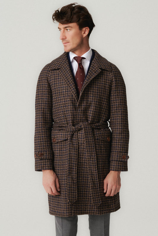 Houndstooth raglan coat