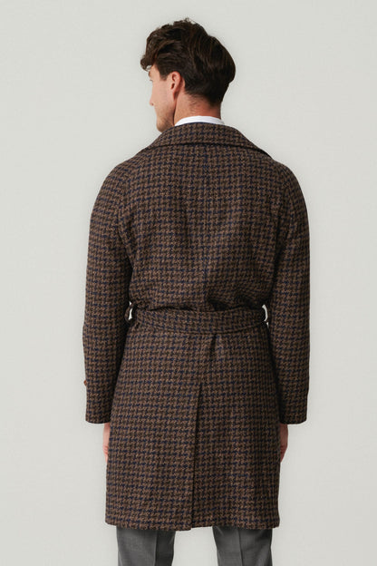 Manteau raglan pied-de-poule