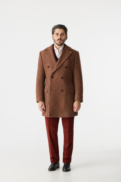 Manteau en tweed Donegal rouille d'Ulster