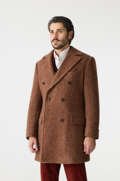 Manteau en tweed Donegal rouille d'Ulster
