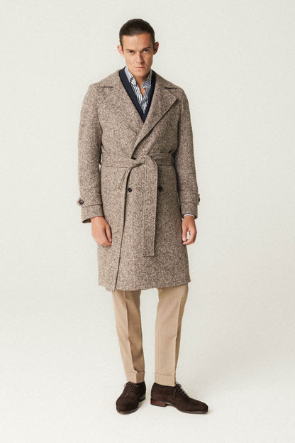 Manteau en laine beige « Sel et Poivre »