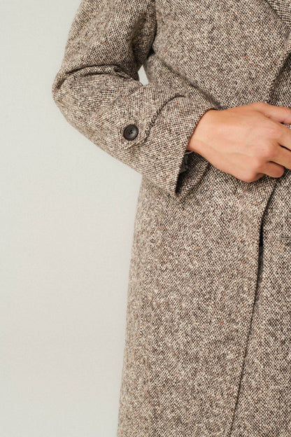 Manteau en laine beige « Sel et Poivre »