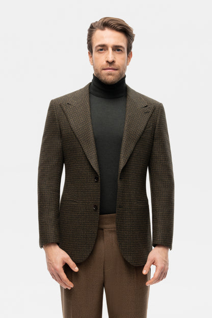 Burgundy-blue PoW checkered jacket