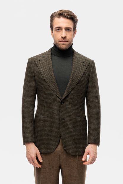 Burgundy-blue PoW checkered jacket