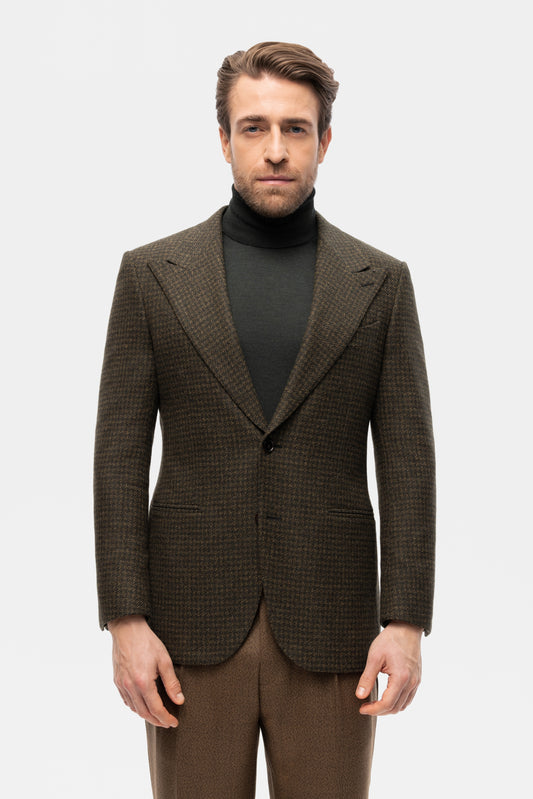 Burgundy-blue PoW checkered jacket