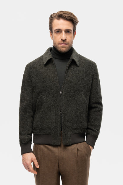 Green Teddy Bear bomber jacket