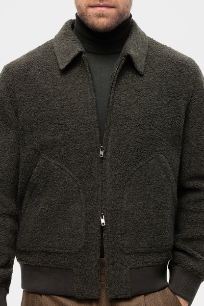 Green Teddy Bear bomber jacket