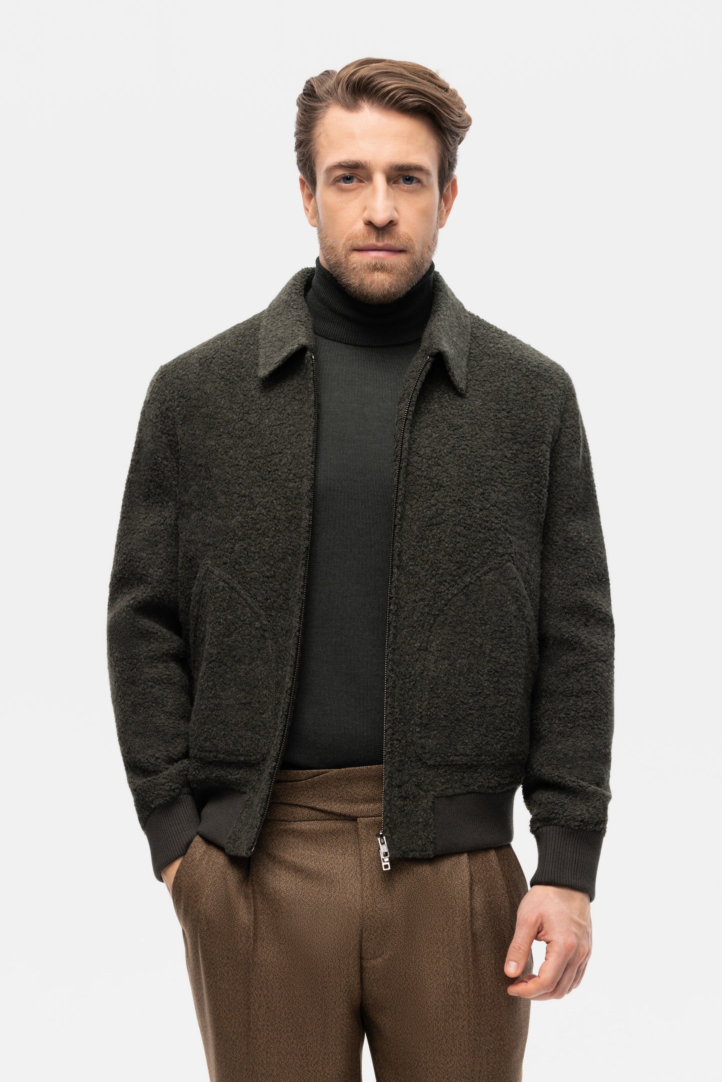 Green Teddy Bear bomber jacket