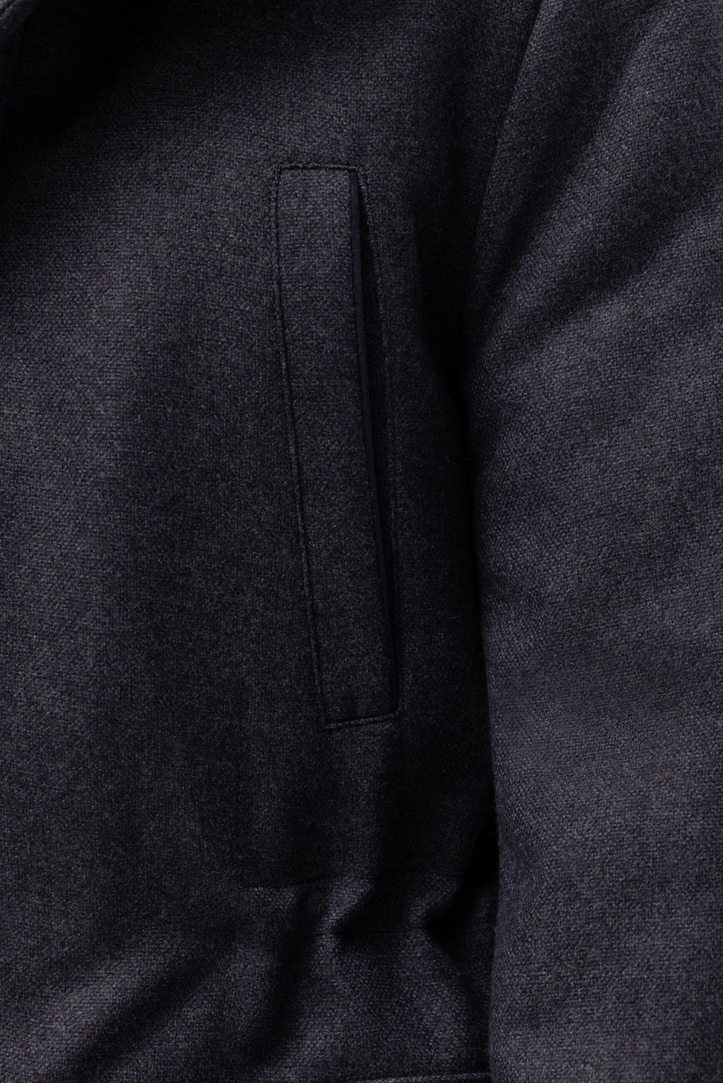 Navy blue padded flannel jacket