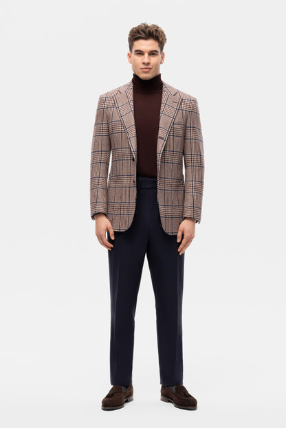 Bordowo-niebieska marynarka w kratę PoW