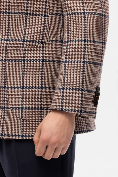 Bordowo-niebieska marynarka w kratę PoW