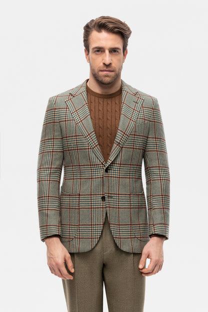 Veste à carreaux beige